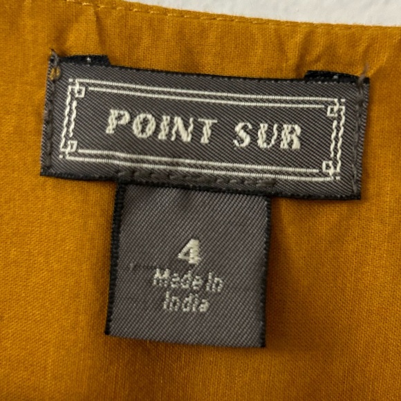 Point Sur for Jcrew Pom-Pom Flutter Sleeve Cotton Midi Dress in Caramel Womans 4 - Picture 7 of 7